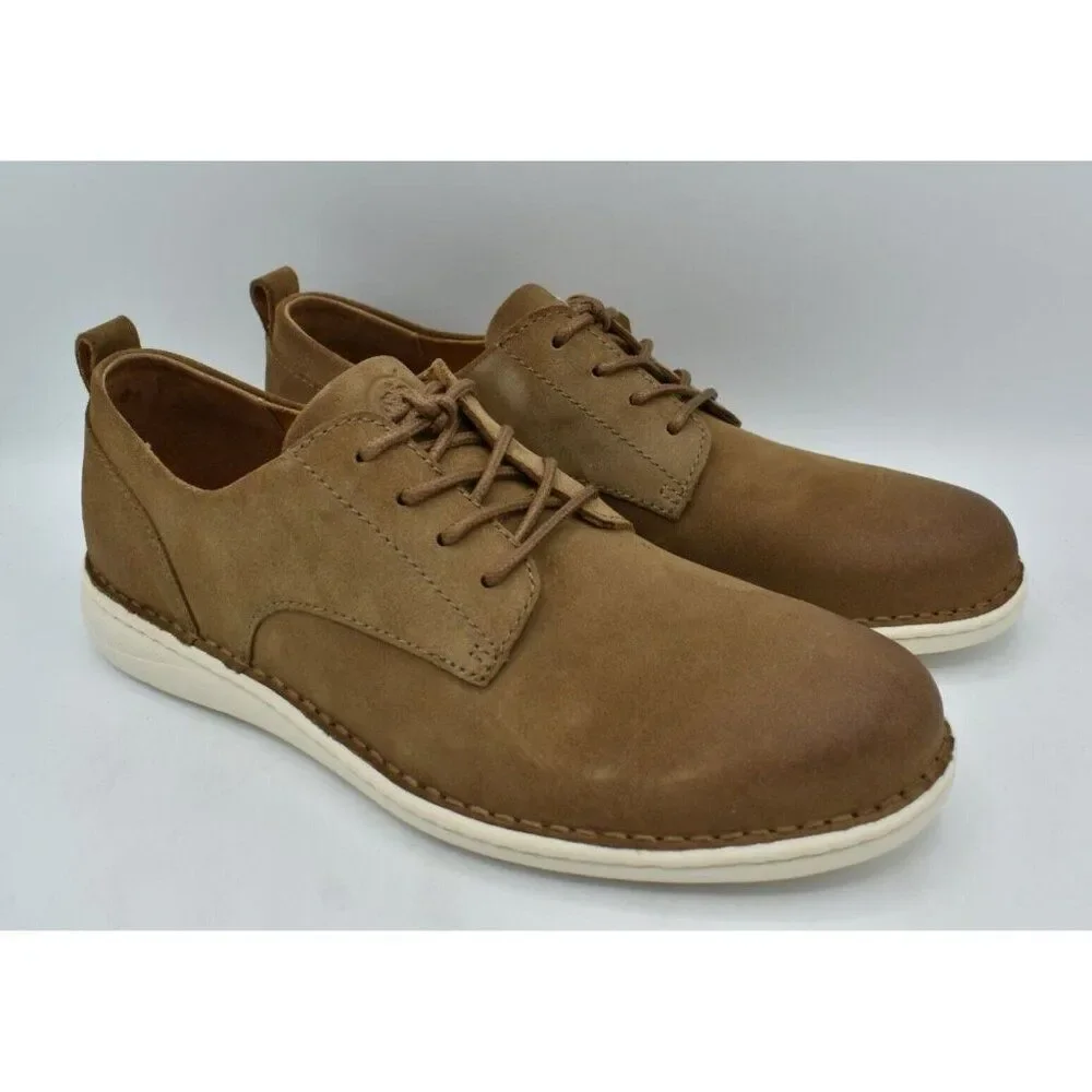 Born Mens Size 9.5 Todd Plain Toe Saddle Tan Distressed Suede Derby Casual Shoes